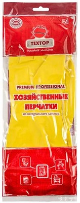 Перчатки хозяйственные латексные Professional Premium, Текстоп (M) (х1/120) Китай