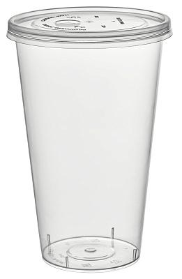 Стакан Bubble cup/шейкер глянец ПП 1021ГП D=90мм цвет прозр. 455/500мл ОЗЛП/ВЗЛП (х20/500)